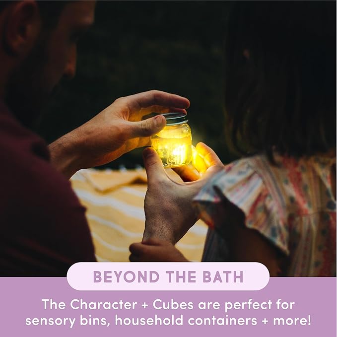 Glo Pals Water-Activated Bath Toy with 6 Reusable Light-Up Cubes for Sensory Play (Alex)
