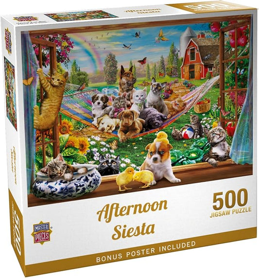 Masterpieces Afternoon Siesta Jigsaw Puzzle - 500 Pieces for Adults and Families - Adult