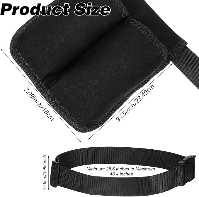 ElevateTech Massage Bottle Bag, Lotion Oil Waist Holder Organizer Adjustable Durable Black Portable Storage Pouch Belt Hanging Easy Access Accessories Gifts (Double-Sided)