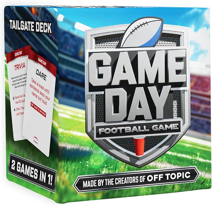 OFF TOPIC Game Day Football Card Game for Adults - Party Games for Football - 2-in-1 Adult Games