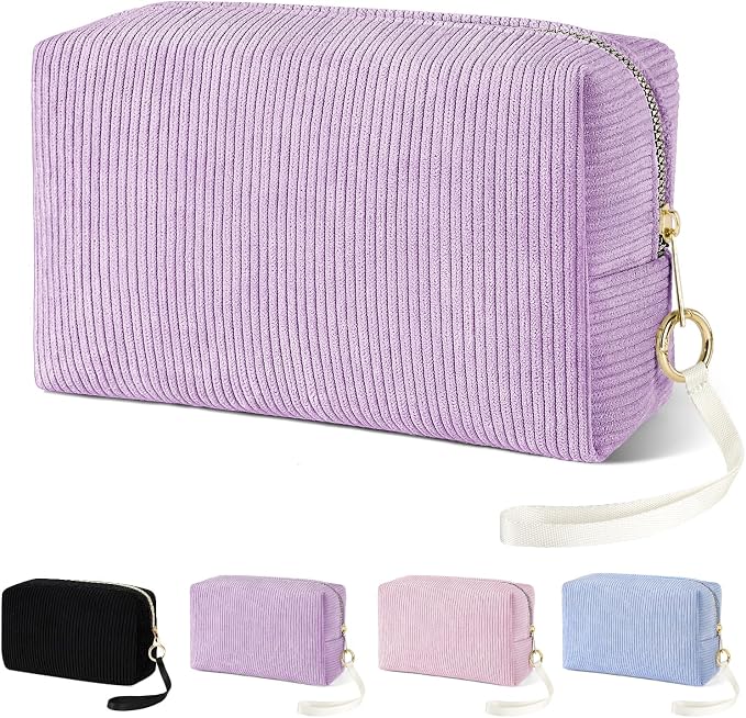 Likesing Tampon Holder for Purse, Corduroy Period Bag Sanitary Napkin Storage Bag for Girls Womens, Portable Feminine Emergency Pad Period Pouch (Purple)