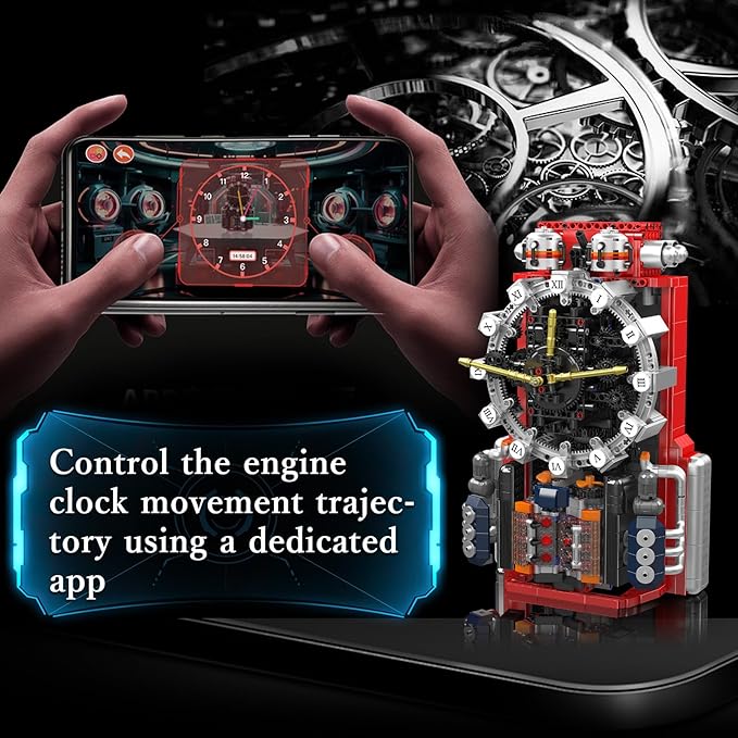 Sosuy Boxer Flat‑6 Engine Model for Adults – Dual Opposed Pistons (Clock)