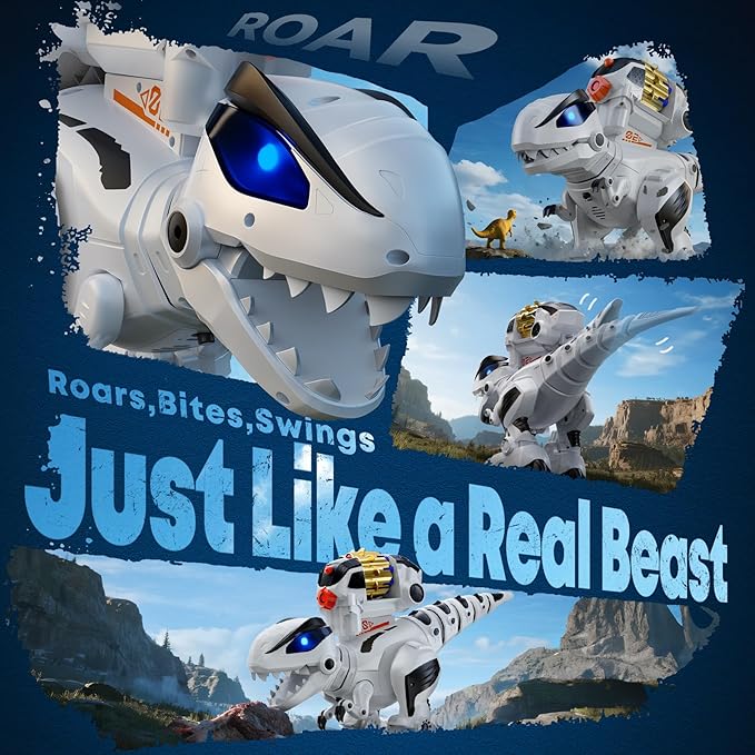 Ruko 8809 Remote Control Robot Dinosaur Toys for Kids, Large Rechargeable Jurassic Toys, STEM Programmable Interactive with Sound Effects, Birthday Gifts for Boys & Girls Age 3 4 5 6 7 8
