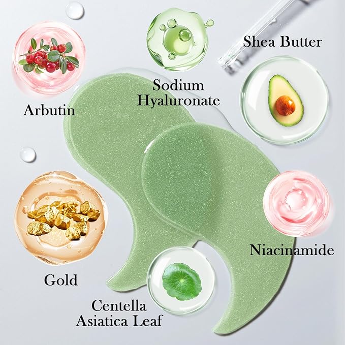 Avocado Golden Under-Eye Mask Skincare 60-Pair Set, Moisturizing, Non-Greasy Patches for Women and Men, Travel-Size, Long-Lasting, Refreshing Eye Care Gel Pads Gift Set
