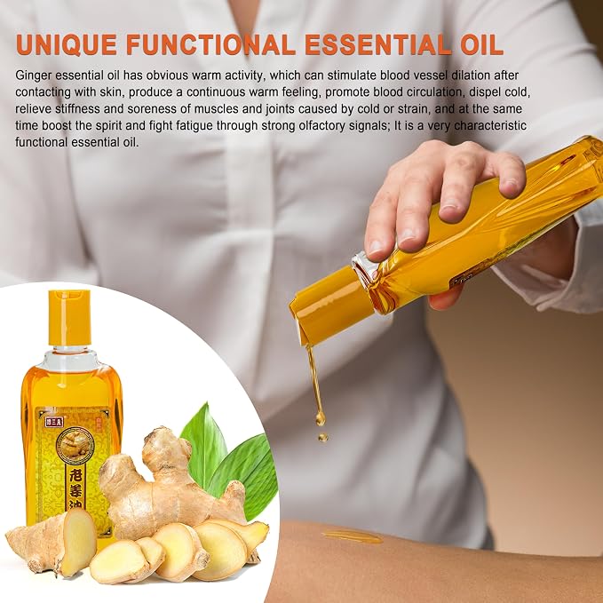Elitzia Ginger Massage Oil Natural Body Lotion for Muscle Relaxation | Deep Tissue & Spa Massage Oil | Home Salon Use ETMO477