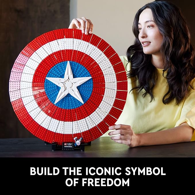 LEGO Marvel Captain America’s Shield Collectible Building Set for Adults, Ages 18+ - Replica of Iconic Shield - Gift Idea for Birthdays - Craft for Fans - 76262