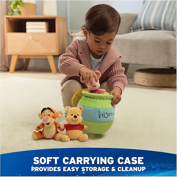 GUND Disney Official Winnie The Pooh Plush Playset with Pooh, Tigger, and Piglet, Sensory Toy Stuffed Animals for Ages 0 and Up, Green, 8”