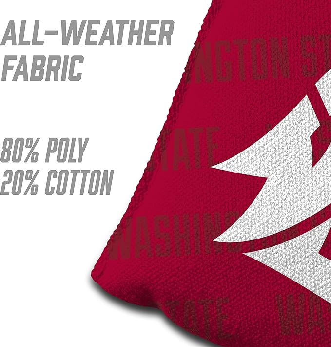 YouTheFan Officially-Licensed NCAA Set of 4 Cornhole Bags - All Weather Regulation 6” x 6” Size - 16oz Weight - Designed in USA