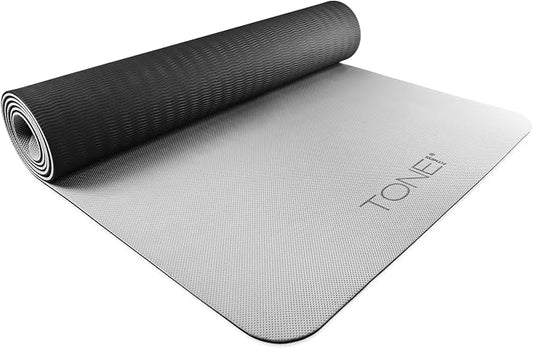 TONE Fitness Yoga Mat 1/4" Thick Non Slip Exercise & Pilates Mat for Home Workouts with Carrying Strap | Multiple Options