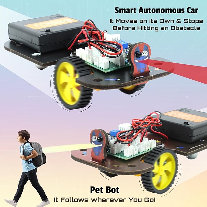 Butterfly EduFields 5in1 STEM Robotics kit | Robot Toys for Kids Ages 8 9 10 11 12 Years Old Boys Girls | Electronics Sensor Modules | No Coding Required | Birthday Gift for Kids Ages 8+