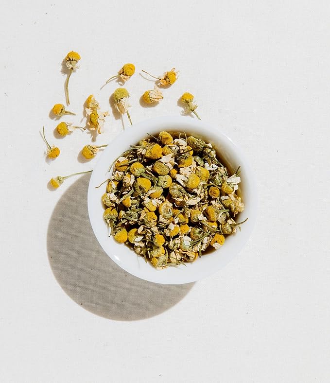 Art of Tea Egyptian Chamomile Tea, Organic 1oz Tin Loose Leaf Herbal Tea, Caffeine Free Whole Chamomile Flowers, Premium Floral Herbal Tea