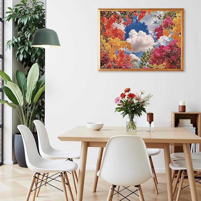 1000-Piece Puzzle for Adults - Relaxing Nature Jigsaw for Adults, Blooming Tree Canopy with Blue Sky Scene, Fun and Challenging Jigsaw Puzzles, 26.65 x 19.25 in