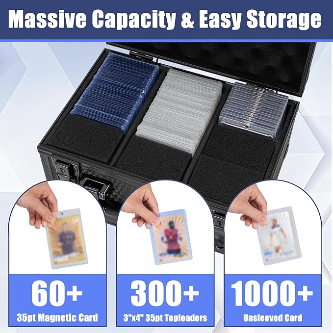 Toploader Storage Box for 3" x 4" 35pt Rigid Card，Top Loader Cards Hard Carrying Case ，Sports Card Storage Boxes for Trading Cards, Top Loaders Holder (Holds 300+ Toploaders)