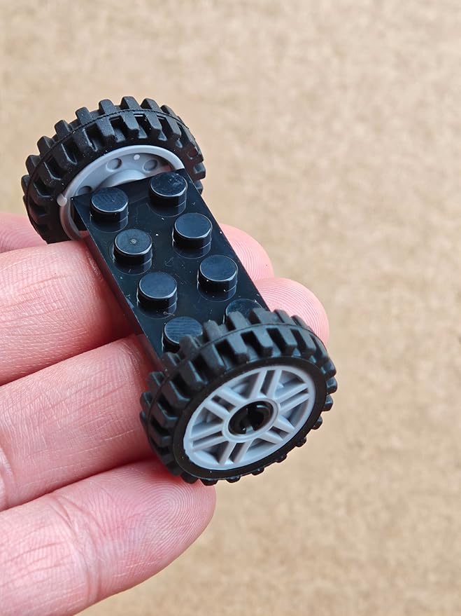 70 Pieces City Car Wheels and Axles Set,Car Parts Chassis Pieces Tires Building Blocks, Compatible with Lego for Kids Boys Toy