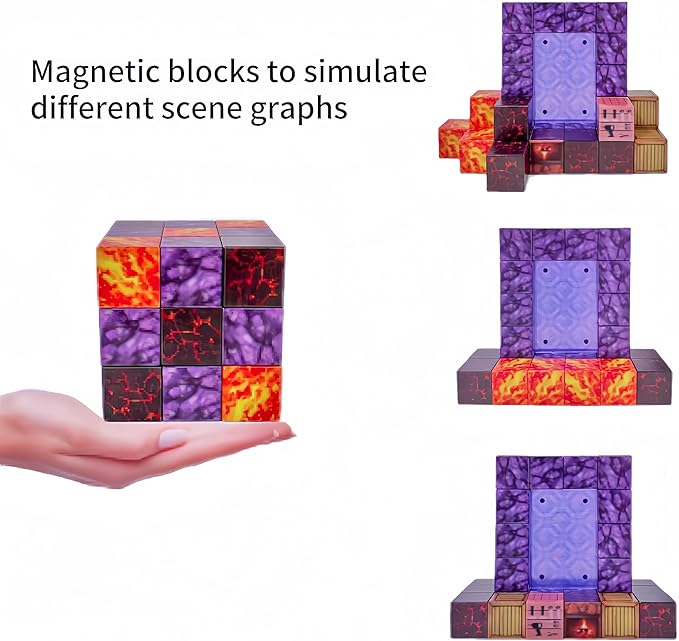 Magnetic Building Blocks - Build a Magnetic World Set DIY Creative Combo Suitable for 3 4 5 6 Years Old Boys and Girls Pre-School STEM Teaching(32pcs)