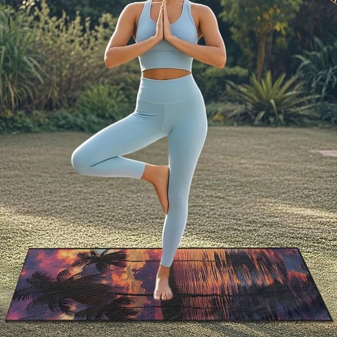 INSTANTARTS Coconut Beach Car Seat Towel Covers Yoga Towel Car Seat Cover Car Towel for Camping Trave