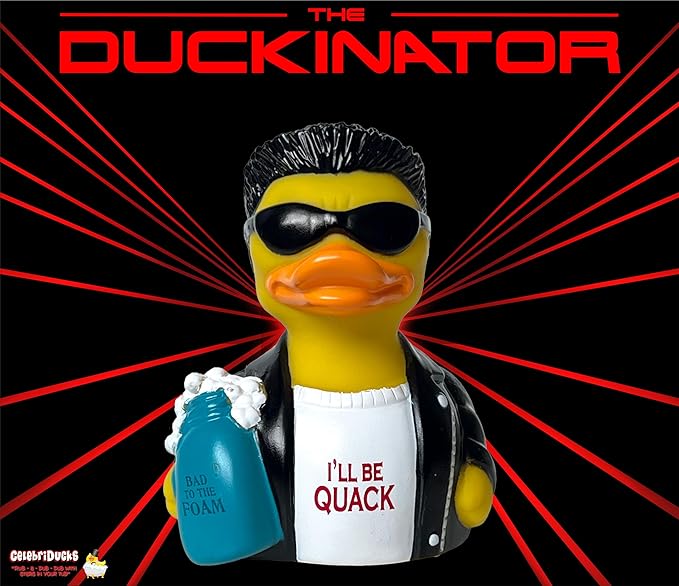 CelebriDucks - The Duckinator - Floating Rubber Ducks - Collectible Bath Toy Gift for Kids & Adults of All Ages