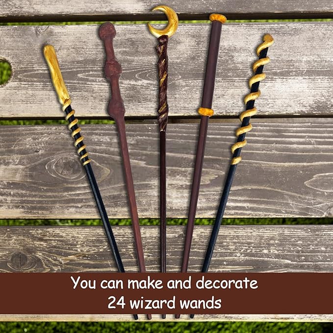 Magic Wizard Wand Making Kit DIY Craft Set for Kids Adult Birthday Party Gift Make Your Own 24 Wands (67-Piece)