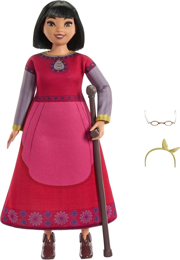 Mattel Disney Wish Toys, Dahlia of Rosas Posable Fashion Doll with Removable Clothes & Accessories, Inspired by the Movie