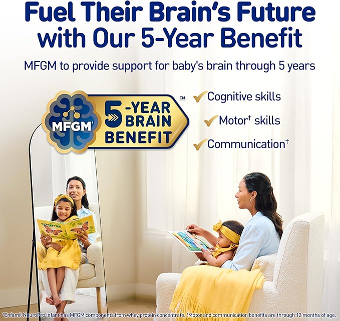 Enfamil NeuroPro Baby Formula, Triple Prebiotic Immune Blend with 2'FL HMO & Expert Recommended Omega-3 DHA, Inspired by Breast Milk, Non-GMO, Reusable Tub, 20.7 Oz (Packaging May Vary)