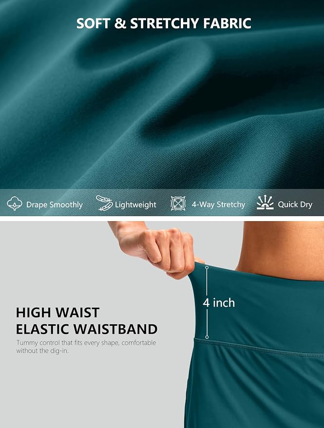 G Gradual 16"/18" Skorts for Women Golf Skirt with 2 Pockets Summer Casual | Built-In Shorts, High Waist, Soft 4-Way Stretch, Breathable Mesh Liner, Tennis Pickleball Athletic Wear, Easy To Match