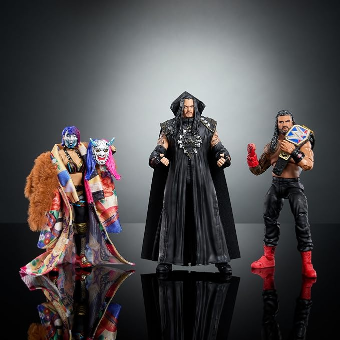 Mattel WWE Ultimate Edition Action Figure & Accessories Set, Roman Reigns 6-inch Collectible with 30 Articulation Points, Swappable Pieces & Entrance Gear