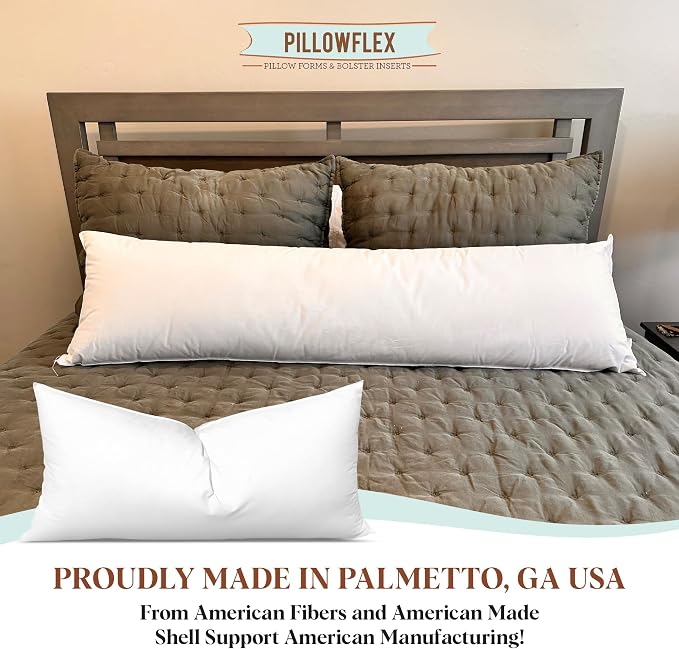 Pillowflex Synthetic Down Pillow Insert 16x24 in - Karate Chop Pillow | Large Rectangle Sham Form, Plush Polyester Cotton Blend, Cloud-Like Comfort, Clump-Resistant Fill, Smooth Elegant Finish