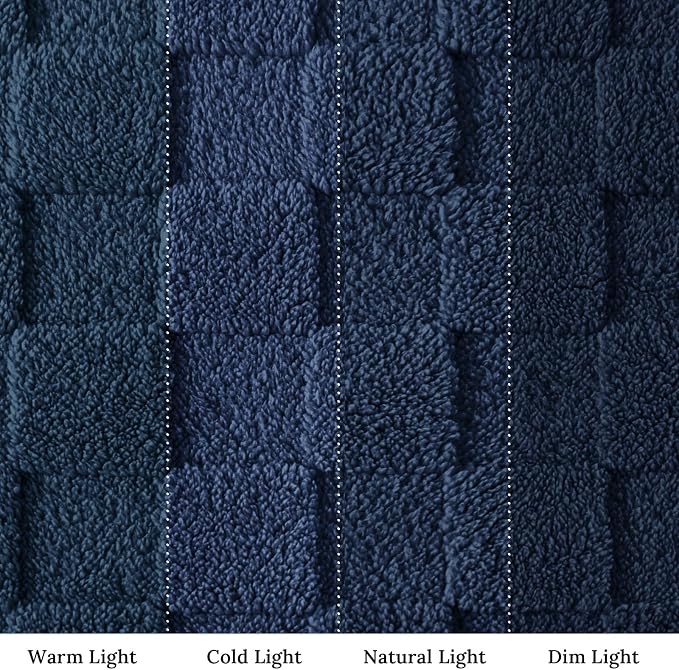 Exclusivo Mezcla 3D Checkered Fleece Twin Blanket for Bed, Navy Blue | Super Soft and Cozy Fluffy Bed Blanket, Cute Fuzzy Blanket for Teens Back to School, Dorm Essentials, All Season, 60"x80"