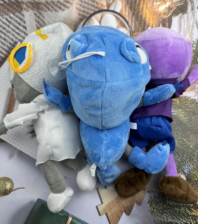 JHESAO 3 PCS Plants and Zombies Plush Buckethead Zombie Sets Toy Purple, 1 2 Stuffed Soft Missile Zombie Imp Doll, Barrel Buckethead Zombies PVZ Plush Figure Doll New