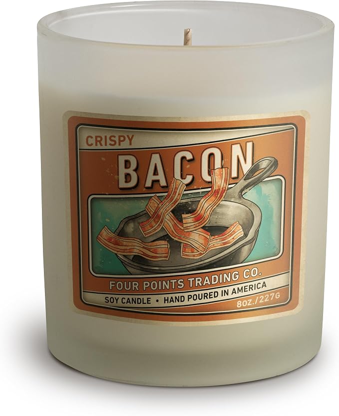 Bacon 8 Oz Scented Soy Aromatherapy Candle w/Jar