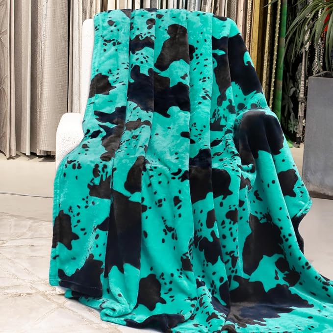 Fleece Throw Blanket for Bed, Teal Blue Soft Fuzzy Blankets for Adults Kids, Turquoise Graduation Decorations for Bedroom Living Room Home, Birthday Gifts for Girls Boys Her Him, 50x60 Inches