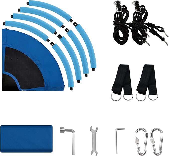 Saucer Tree Swing 40 Inch 600lb Weight Capacity with 2pcs Hanging Straps, 900D Oxford Fabric Waterproof Durable Steel Frame and Carabiner for Kids Adults with Pillow,for Backyard (Blue)