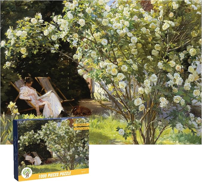 Jigsaw Puzzles 1000 Pieces Puzzles for Adults Art Puzzles Museum Collection Famous Paintings Jigsaw Puzzles, Art Famous Oil Painting Jigsaw Puzzle 1000 Pieces (Marie in The Garden (The Roses))