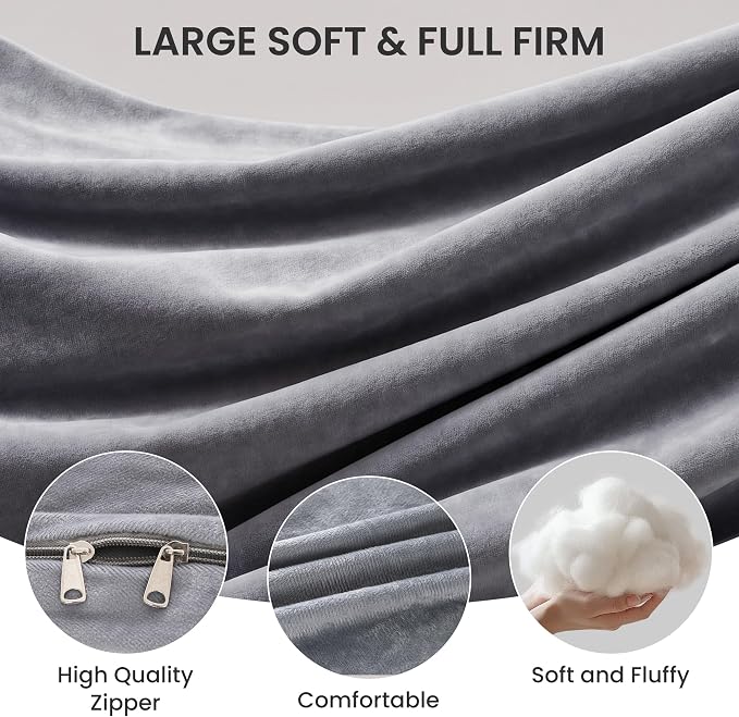 Jcickt Pregnancy Pillow for Sleeping,59 inch Maternity Pillow with Removable Washable Cover,U-Shaped Velvet Full Body Pregnant Pillow -Support for Backs,Legs, Belly, HIPS, Improve Sleep-Gray