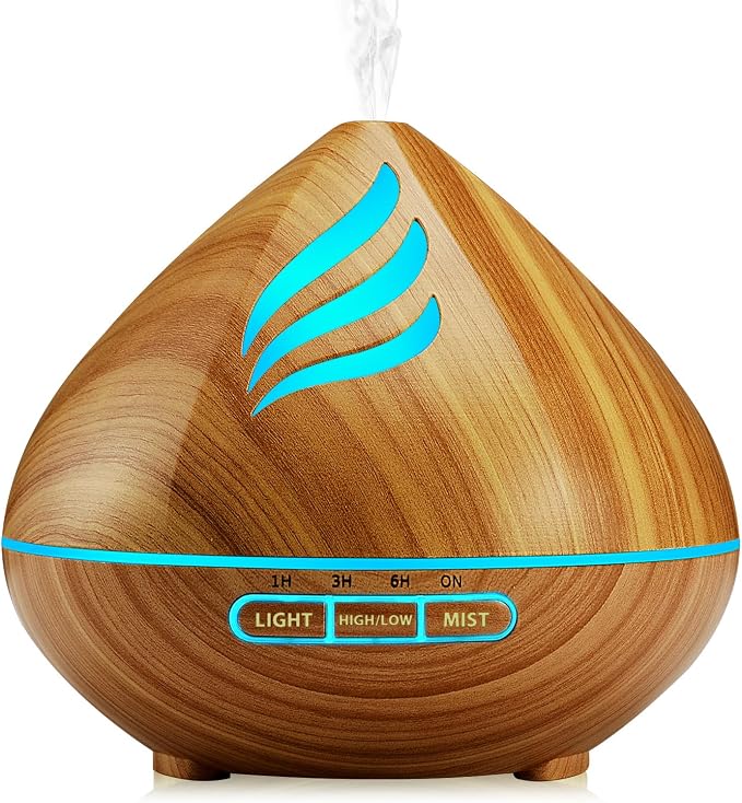 Essential Oil Scent Diffuser: 500ML Aroma Diffuser for Home Bedroom - 14 Colors LED, Remote Control, Ultra-Quiet Cool Mist Scent Diffuser with Timer for Family