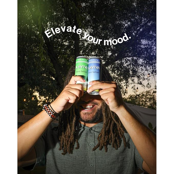 Kaviva | Kava & Soda Seltzer | Social Relaxation | Calming Effects | 50 calories | Natural Unwinding | All Natural | Non-ALC Functional Beverage | Refreshing Alternative | Clean Ingredients | Vegan