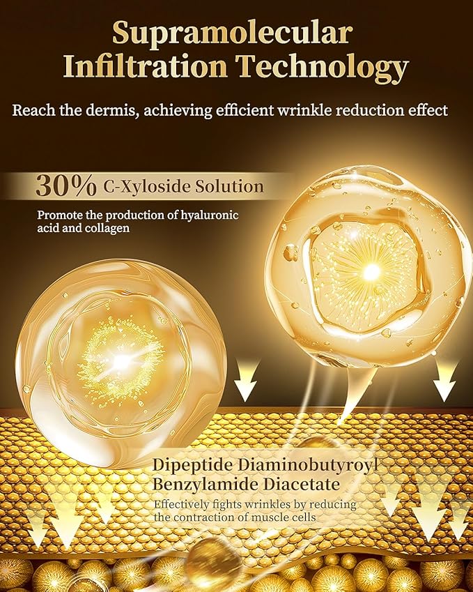 Eye Cream Anti Aging with 30% C-Xyloside Solution, Supramolecular Infiltration Technology for Wrinkles, Caffeine Eye Cream for Dark Circles and Puffiness - 2Pack