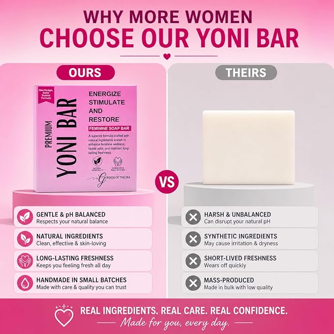 Premium Yoni – Natural Feminine Care Soap for pH Balance, Odor Control & Hydration | Organic Herbal Ingredients | Gentle Yet Effective for Daily Intimate Hygiene | Handmade & Vegan (3oz)