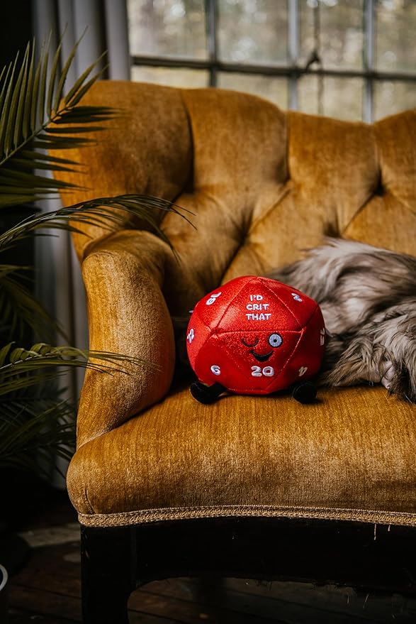 Dice Plushie - I'd Crit That Sassy Dice Plush, DND Gift for Players, Plush Toy for Gifting