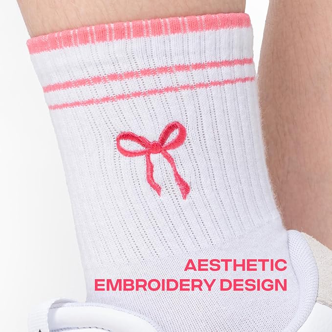 COOLMATE Pilates Socks with Grips for Women, Yoga Socks, Crew Non Slip Women for Barre, Pilates Gifts for Women