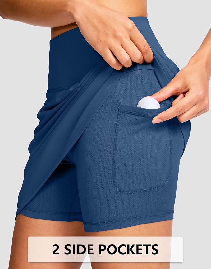 G Gradual 16"/18" Skorts for Women Golf Skirt with 2 Pockets Summer Casual | Built-In Shorts, High Waist, Soft 4-Way Stretch, Breathable Mesh Liner, Tennis Pickleball Athletic Wear, Easy To Match