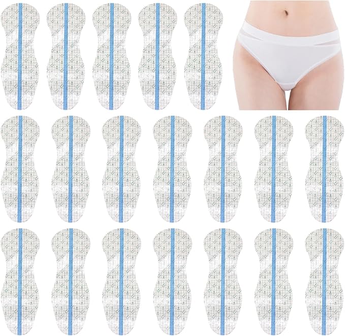 Menstrual Pads for Swimming, 20 PCS Long Panty Liners with Soft Cotton Core, Disposable Protective Stickers for Swimsuits & Water Activities