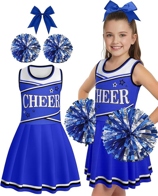 JenPen Cheerleader Costume Set Cheerleading Outfit Cheer Uniform Dress Cosplay for Halloween Party Gifts 3-9 Years