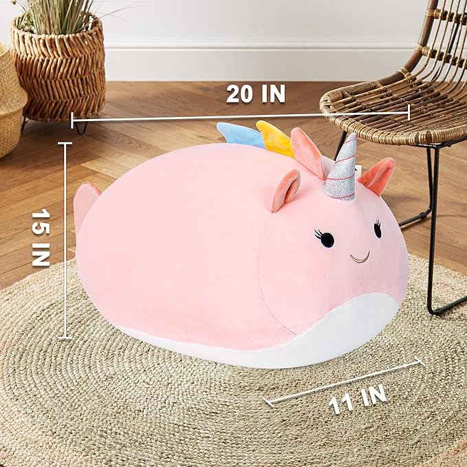 Wepop 20in Unicorn Stuffed Animal, Giant Unicorn Plush, Cuddle Stuffed Plushies Pillows Gifts for Kids Adults Boys and Girls