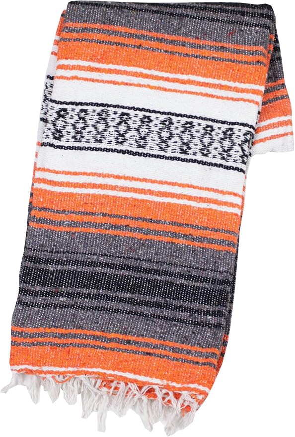 Canyon Creek Authentic Mexican Yoga Falsa Blanket (Orange)