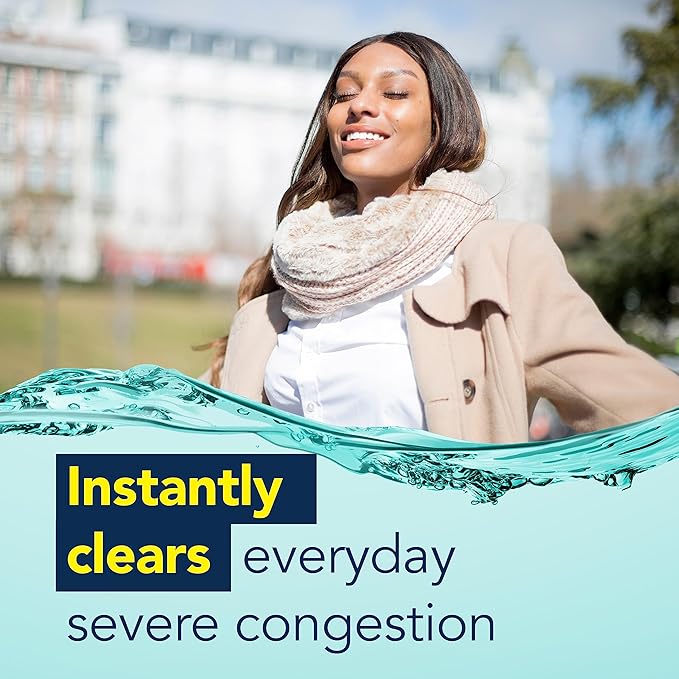 VICKS Sinex Saline Extra Strength Nasal Spray, 3X Concentrated* Drug Free Ultra Fine Mist, Instantly Clears Mucus, Ultra Concentrated to Clear Congestion Fast, Safe For Daily Use, 5 OZ x 2