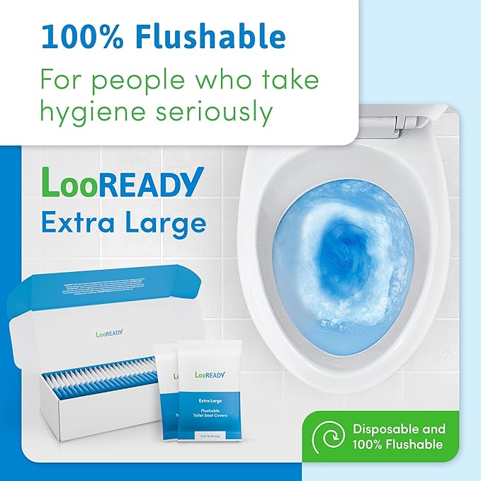 Individually Wrapped Toilet Seat Covers Disposable Flushable - Deluxe Premium Quality Travel Essential - Extra Thick and Large - Sample Size 5 pack
