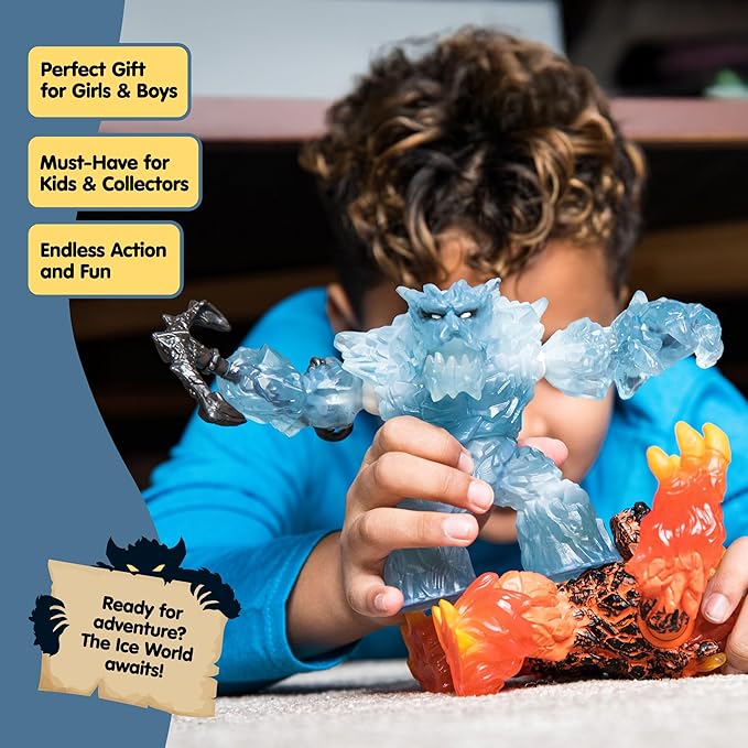 Schleich Eldrador Creatures - 2 PC, 8" Ice Monster and Weapons Toy Set - Movable Monster Action Figure for Boys and Girls - Fantasy Rock Beast Figurine - Durable Creature - Fun Toys for Kids Ages 7+