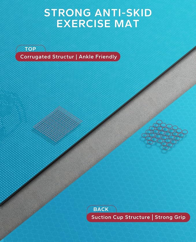 HAPBEAR Large Exercise Mat-7'x5'/6'x8'/6'x9'/6'x10'/6'x12'x8mm(1/3"),Non-Slip, Ultra Durable, Thick Workout Mat for Home Gym Flooring Cardio, Yoga for Fitness, High-Density, Shoes-Friendly