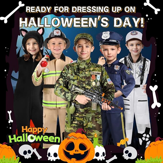 Kids Army Costume for Boys, Military Army Costume with Army Toys, Solider Boy Dress up, Halloween Costumes for Boys…